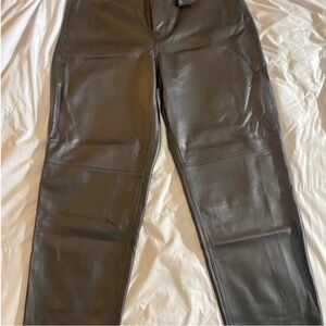 NWT Banana Republic Chocolate Leather Trousers 100% Genuine Leather